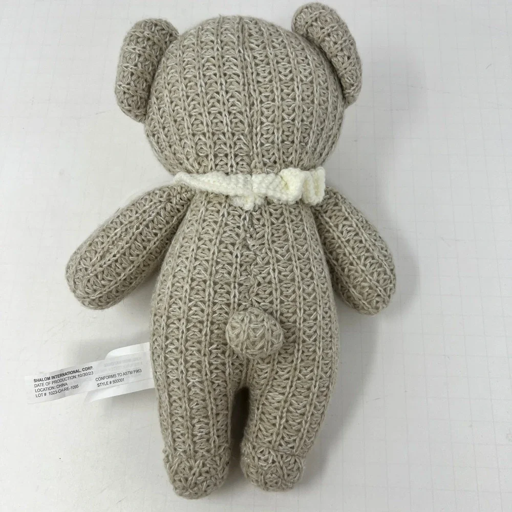 SoDorable Crochet Snuggle Bear Tan Knit Plush Toy OS 500001‎ Soft Stuffed Animal
